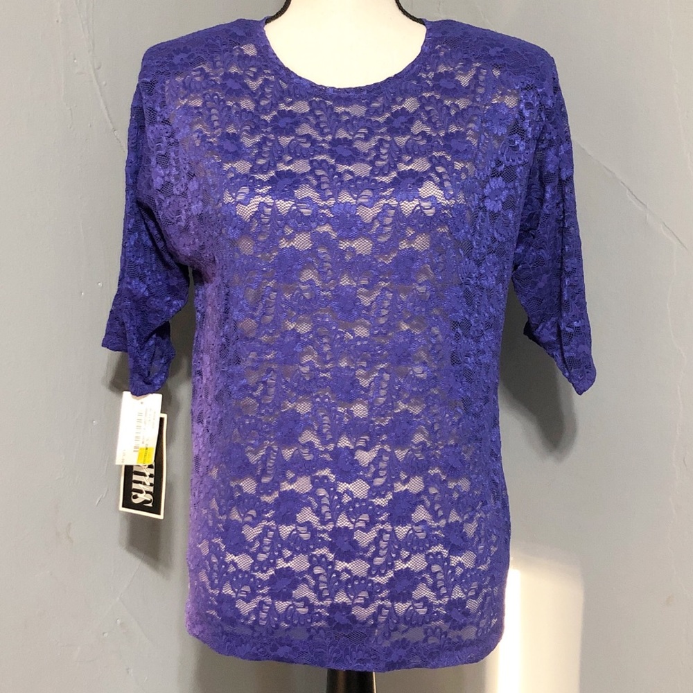 Vintage Sheer Madness Purple Lace Top